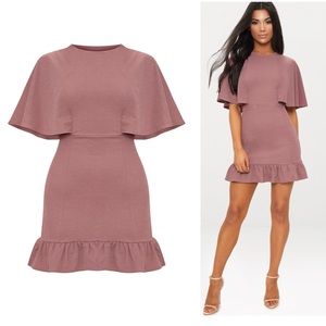 Mauve frill hem bodycon dress, US size 4
